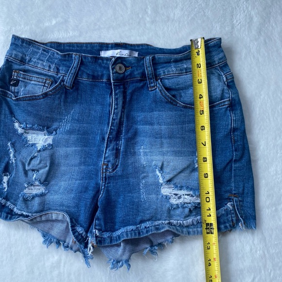 KanCan Jean shorts Size 9/28 Distressed Cut off blue festival - Picture 2 of 7